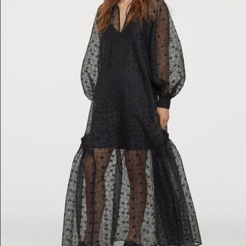 H&M H&M Conscious Organza Kaftan DRESS Black